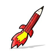 cartoon pencil rocket N3