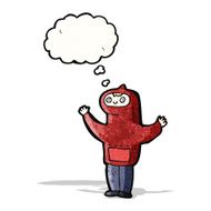 cartoon teenager in hooded sweatshirt N4