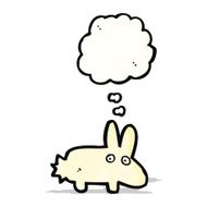 cartoon rabbit with thought bubble N100