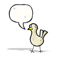 cartoon bird with speech bubble N310