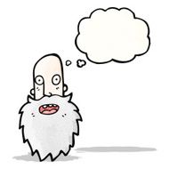 cartoon old man with thought bubble N23
