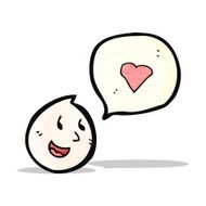 cartoon face with love heart