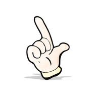 cartoon pointing hand symbol