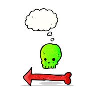 cartoon halloween direction sign