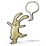 cartoon rabbit with speech bubble N106