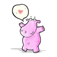 cartoon hippo in love