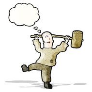 cartoon man with big hammer