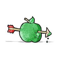 cartoon apple shot with arrow
