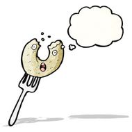 cartoon donut on fork