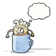 cartoon donut in coffee cup N2