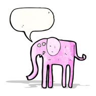 cartoon elephant with speech bubble N2