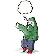 cartoon boy in hooded sweatshirt N10