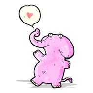 cartoon elephant with love heart N5
