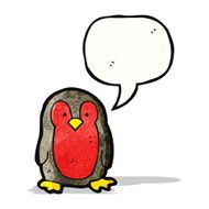 cartoon christmas robin N18
