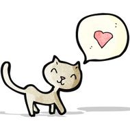 cartoon cat with love heart