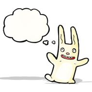 cartoon rabbit with thought bubble N101