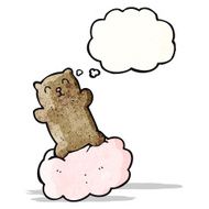 cartoon little bear on cloud