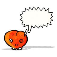 cartoon skull with speech bubble N35