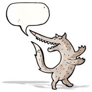 cartoon dancing wolf