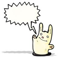 cartoon rabbit with speech bubble N108