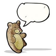cartoon bear with speech bubble N22