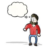 cartoon staring mustache man