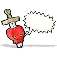 cartoon skull with speech bubble N36