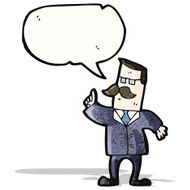 cartoon mustache man with speech bubble N12