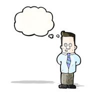 cartoon man with thought bubble N10