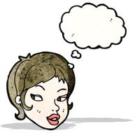 pretty girl with thought bubble