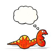 cartoon snake with thought bubble N78