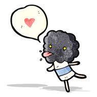 cute cloud head creature with love heart