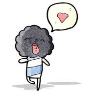 cute cloud head creature with love heart N2