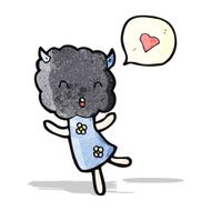 cute cloud head creature with love heart N3