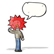 cartoon man with red light bulb head N5