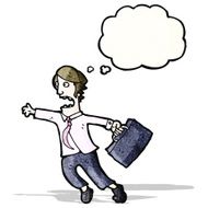 cartoon rushing businessman