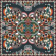 Traditional ornamental floral paisley bandanna N371