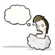 cartoon man's head in cloud N2