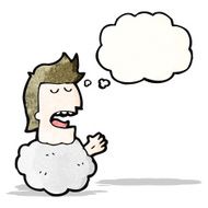 cartoon man's head in cloud N3