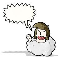 cartoon man in cloud