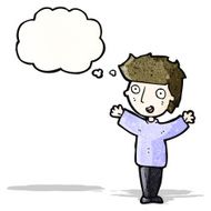 cartoon boy with thought bubble