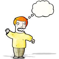 cartoon worried ginger man