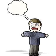 cartoon man with thought bubble N11