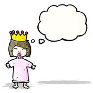 cartoon princess with thought bubble N41