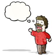cartoon bearded man with idea N2