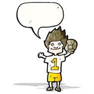 cartoon boy with soccer ball