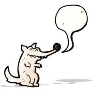little wolf with speech bubble cartoon