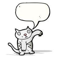cartoon cat with speech bubble N56