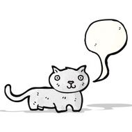 cartoon cat with speech bubble N57