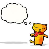 cartoon cat with thought bubble N50